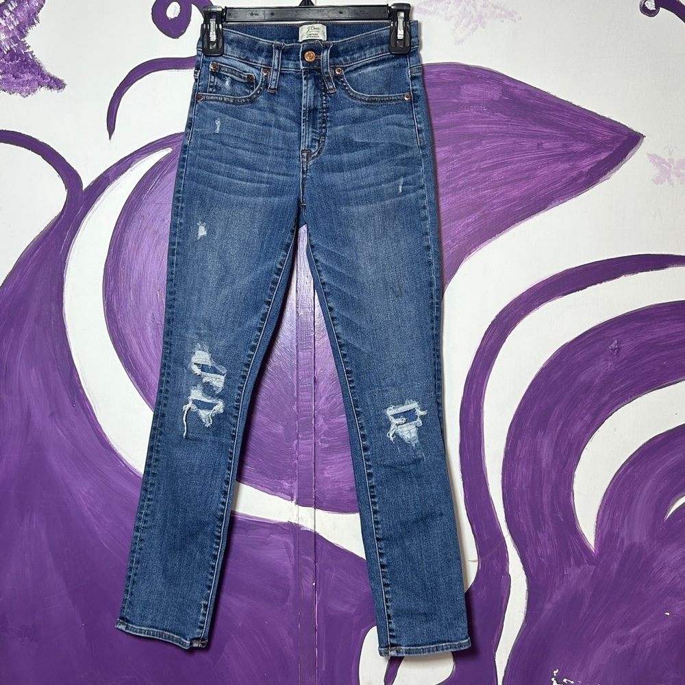 J. Crew‎ Vintage Women’s Straight Leg Jeans in Medium Blue Wash High Rise Sz 24